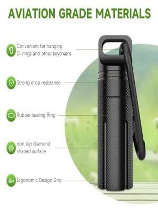 ZORBES® Portable Pill Box with Carabiner Waterproof Tight-Seal Travel Aluminum Alloy 3.94 inches Medication Storage Tube Pill Box Carry-on Emergency Medication Case - Image 4